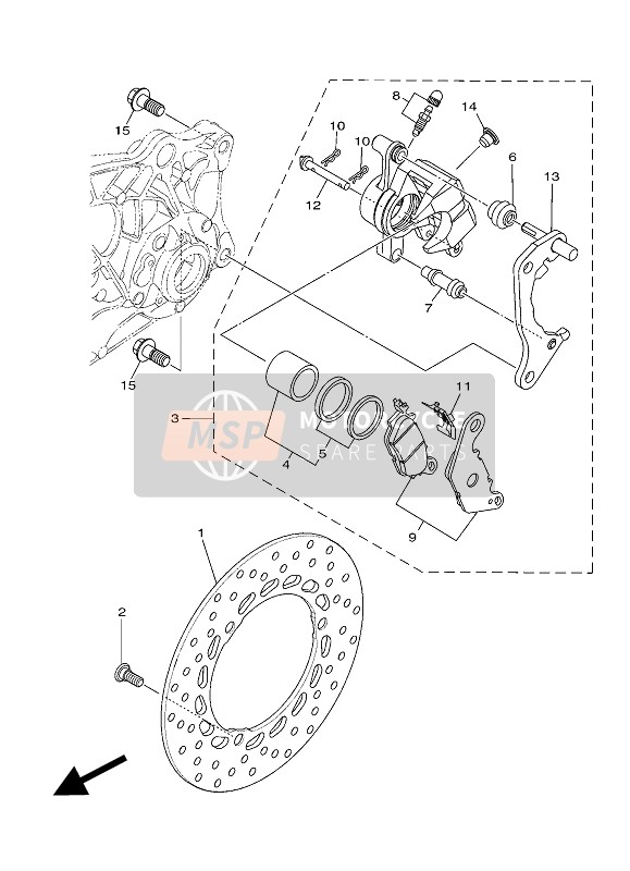 Yamaha NMAX 150 2017 Rear Brake Caliper for a 2017 Yamaha NMAX 150